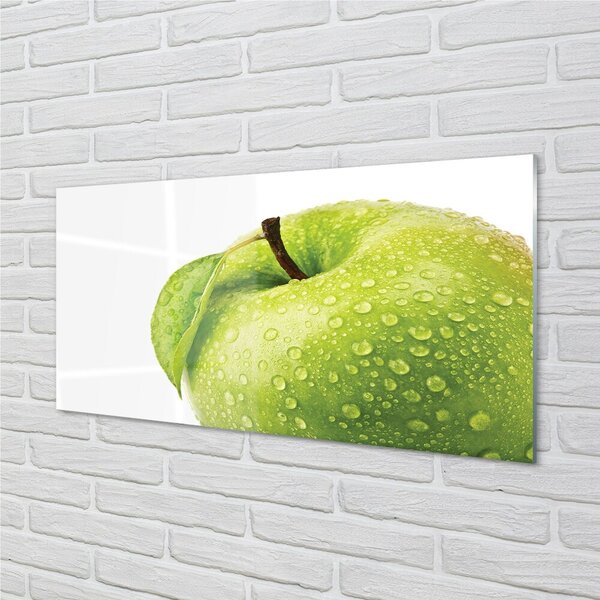 Obraz na skle Jablko zelená vodné kvapky 100x50 cm 2 Prívesky