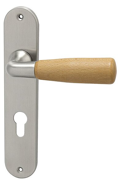 Dverové kovanie HOLAR WSS 01, štítové (prírodné), kľučka-kľučka, Otvor pre obyčajný kľúč BB, HOLAR matný satin, 72 mm