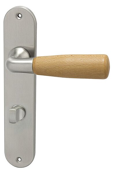 Dverové kovanie HOLAR WSS 01, štítové (prírodné), kľučka-kľučka, Otvor pre obyčajný kľúč BB, HOLAR matný satin, 72 mm