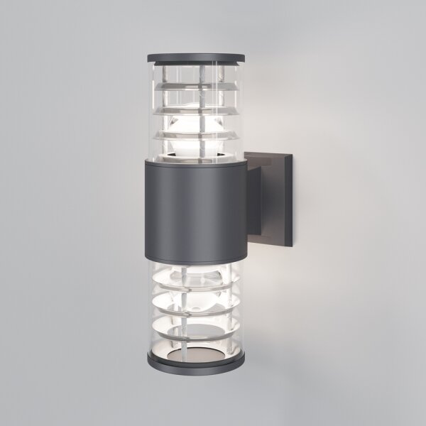Maytoni O576WL-02GR - Vonkajšie nástenné svietidlo BRONX 2xE27/60W/230V IP54 antr