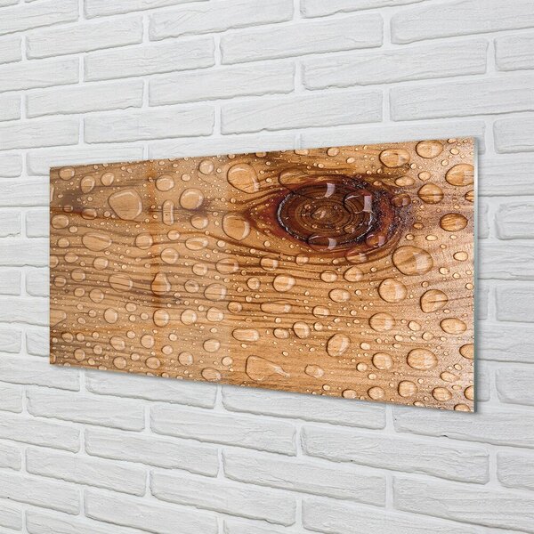 Obraz na skle Kvapky vody dreva 100x50 cm 2 Prívesky