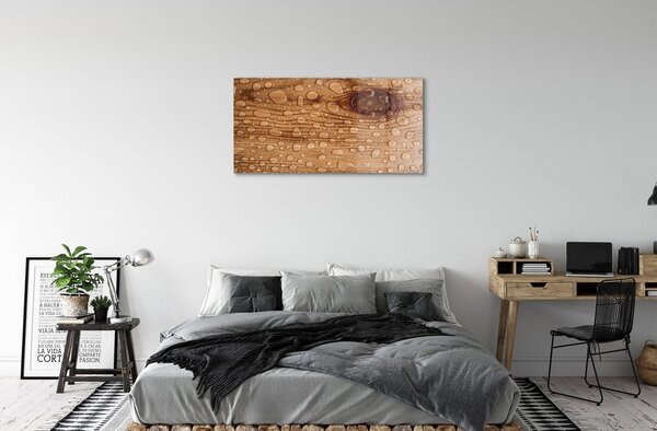 Obraz na skle Kvapky vody dreva 100x50 cm 2 Prívesky