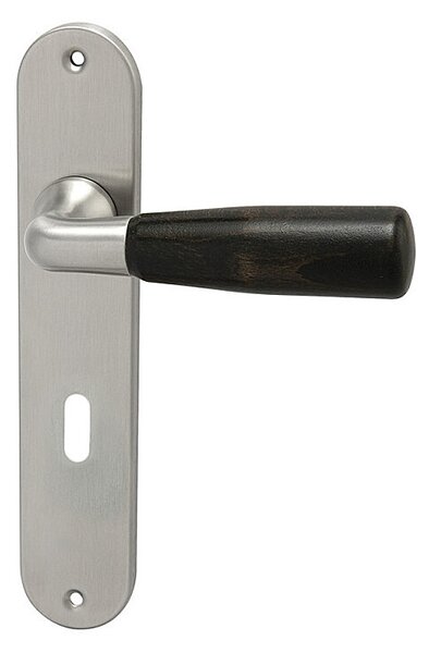 Dverové kovanie HOLAR WSS 01, štítové (eben), kľučka-kľučka, Otvor pre obyčajný kľúč BB, HOLAR matný satin, 72 mm