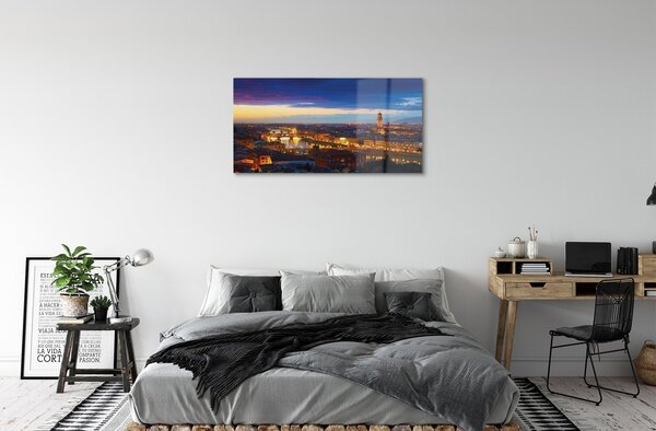 Sklenený obraz Taliansko Night panorama mostov 100x50 cm 2 Prívesky