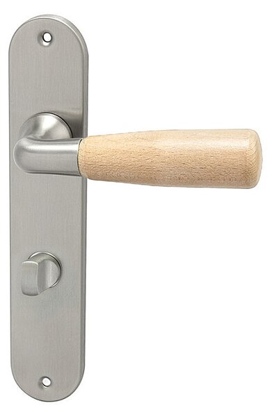 Dverové kovanie HOLAR WSS 01, štítové (bielá), kľučka-kľučka, Otvor pre obyčajný kľúč BB, HOLAR matný satin, 90 mm