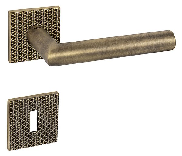 Dverové kovanie MP FAVORIT - HR 4002 5SQ T2 (OGS), kľučka-kľučka, WC kľúč, MP OGS (bronz česaný mat)