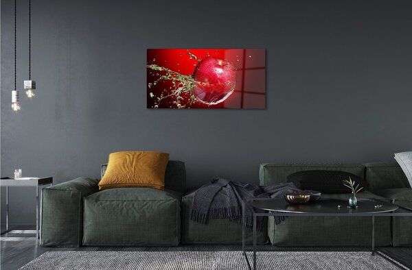 Obraz na skle jablko kvapky 100x50 cm 2 Prívesky