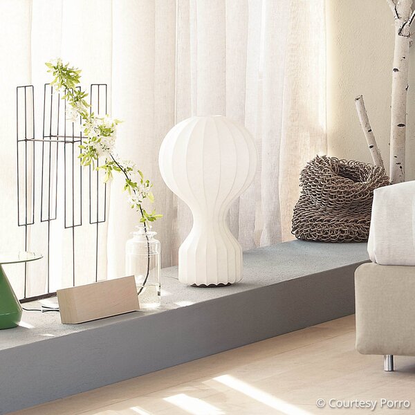 Stolové Lampa FLOS, Gatto, stmievateľné, Biela, Obývacia izba, Tkanina / Textil, Dizajnový