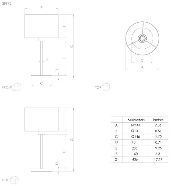 Eglo 39975 - Stolná lampa CASUARITA 1xE27/40W/230V modrá/zlatá
