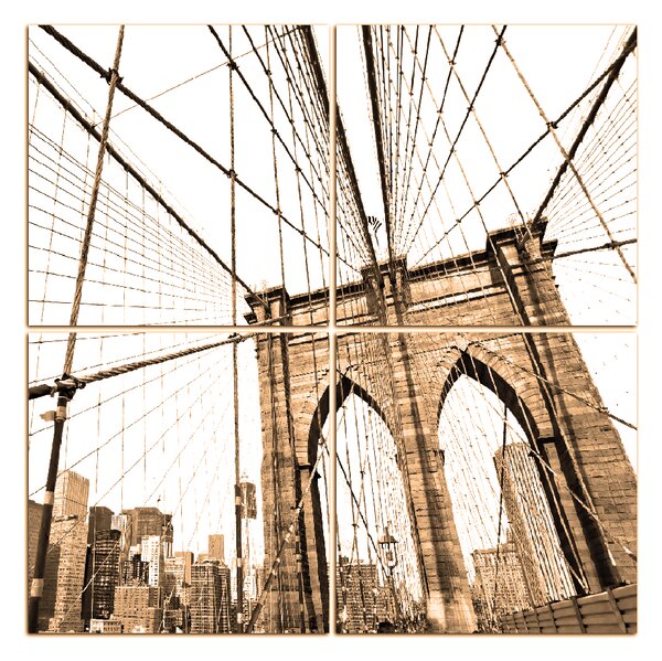 Obraz na plátne - Manhattan Bridge - štvorec 3925FD (60x60 cm)