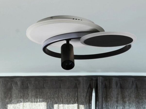 LED Stmievateľné svietidlo LED/65W/230V 3000-6500K biela/čierna + diaľkové ovládanie