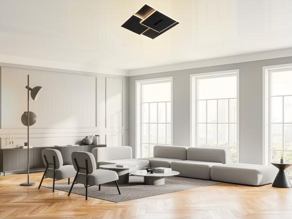 LED Stmievateľné stropné svietidlo LED/95W/230V 3000-6500K čierna +diaľkové ovládanie