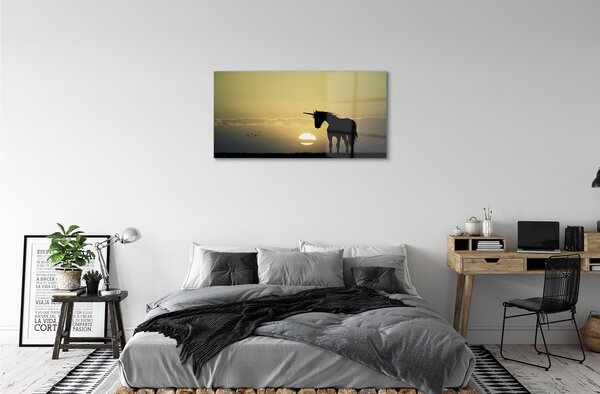 Sklenený obraz Pole sunset jednorožec 100x50 cm 2 Prívesky