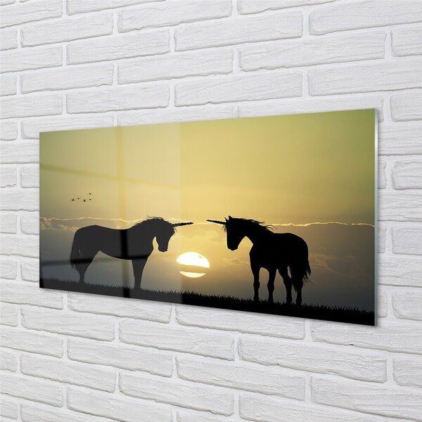 Sklenený obraz Poľné sunset jednorožce 100x50 cm 2 Prívesky