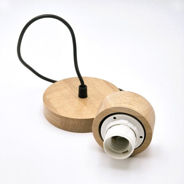 Luster na lanku HARMONY 1xE27/15W/230V pr. 30 cm biela/dub