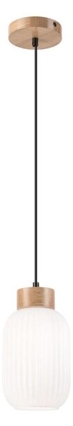 Luster na lanku HARMONY 1xE27/15W/230V pr. 14 cm biela/dub