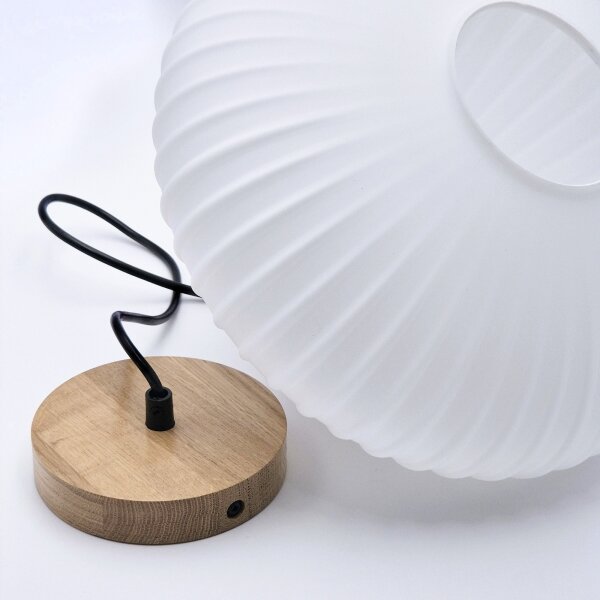 Luster na lanku HARMONY 1xE27/15W/230V pr. 30 cm biela/dub