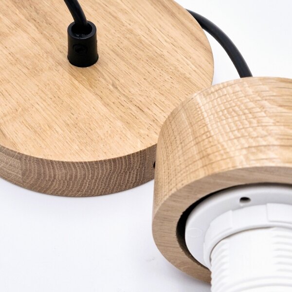 Luster na lanku HARMONY 1xE27/15W/230V pr. 25 cm biela/dub