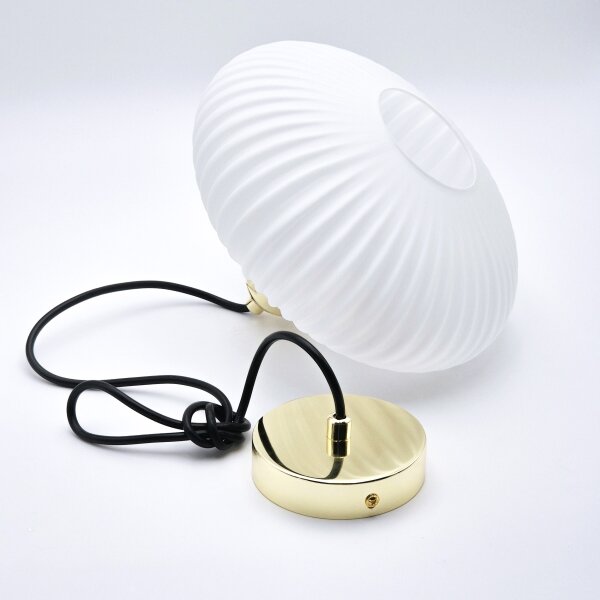 Luster na lanku HARMA 1xE27/15W/230V pr. 25 cm biela/zlatá