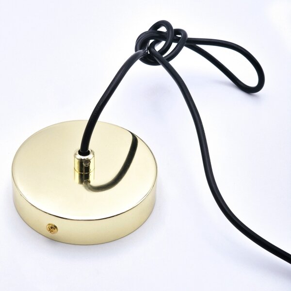 Luster na lanku HARMA 1xE27/15W/230V pr. 14 cm biela/zlatá