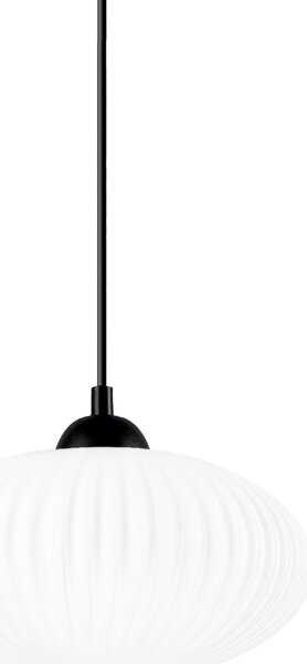 Luster na lanku HARMA 1xE27/15W/230V pr. 25 cm biela/čierna