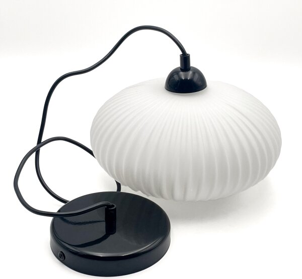 Luster na lanku HARMA 1xE27/15W/230V pr. 30 cm biela/čierna