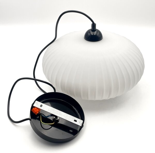 Luster na lanku HARMA 1xE27/15W/230V pr. 30 cm biela/čierna