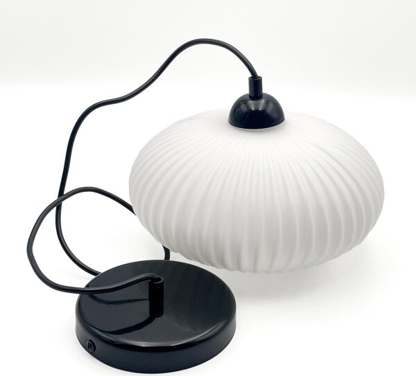 Luster na lanku HARMA 1xE27/15W/230V pr. 25 cm biela/čierna