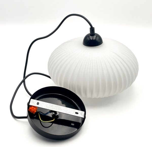 Luster na lanku HARMA 1xE27/15W/230V pr. 25 cm biela/čierna
