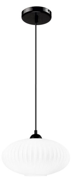 Luster na lanku HARMA 1xE27/15W/230V pr. 30 cm biela/čierna
