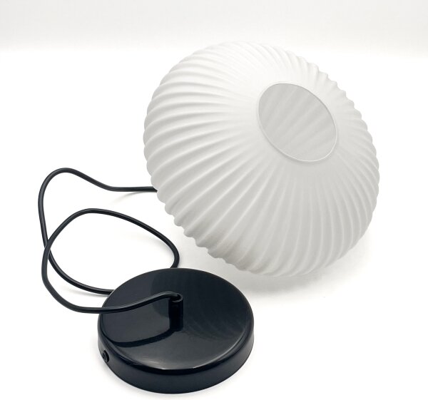 Luster na lanku HARMA 1xE27/15W/230V pr. 25 cm biela/čierna