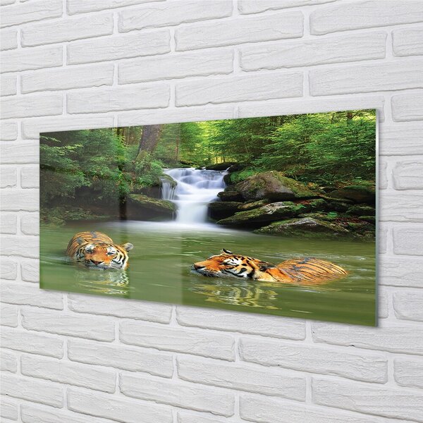 Sklenený obraz vodopád tigre 100x50 cm 2 Prívesky