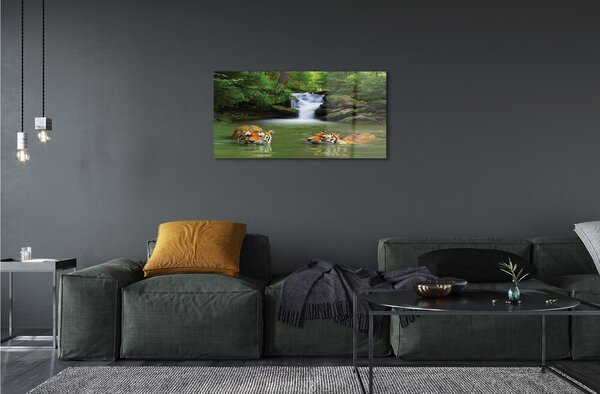 Sklenený obraz vodopád tigre 100x50 cm 2 Prívesky