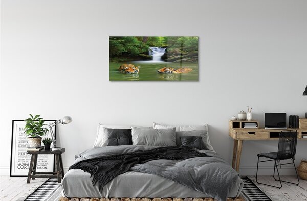 Sklenený obraz vodopád tigre 100x50 cm 2 Prívesky