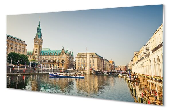 Sklenený obraz Nemecko Hamburg River katedrála 100x50 cm 2 Prívesky