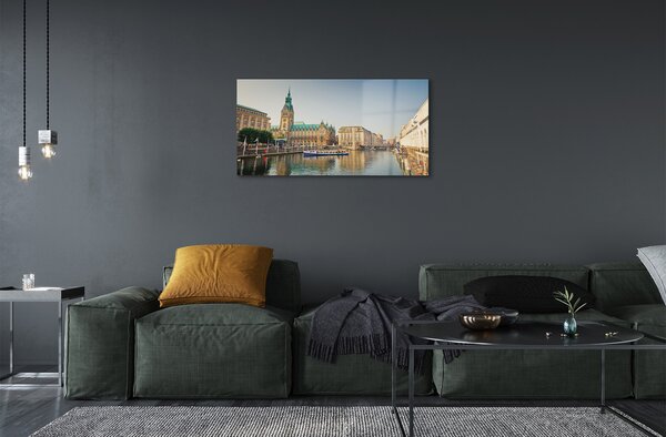 Sklenený obraz Nemecko Hamburg River katedrála 100x50 cm 2 Prívesky