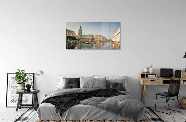 Sklenený obraz Nemecko Hamburg River katedrála 100x50 cm 2 Prívesky
