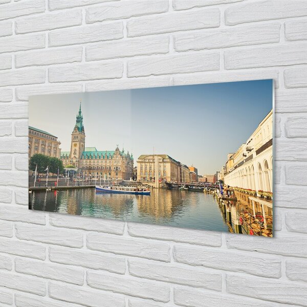 Sklenený obraz Nemecko Hamburg River katedrála 100x50 cm 2 Prívesky