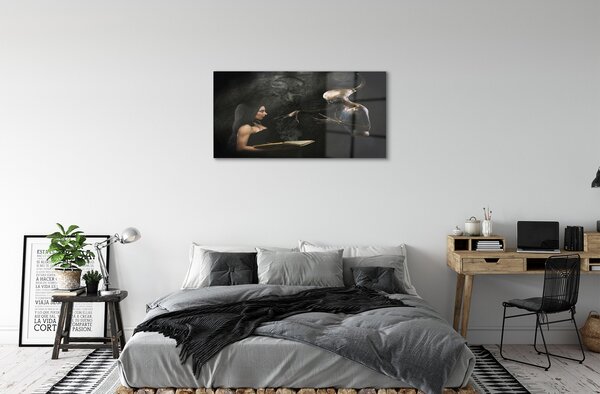 Sklenený obraz Žena temná postava 100x50 cm 2 Prívesky
