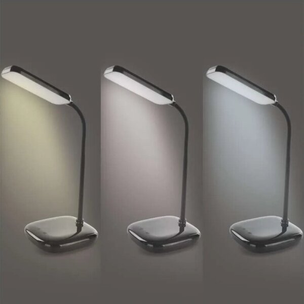 LED Stmievateľná flexibilná stolná lampa LED/12W/230V 3000K/4000K/6500K čierna