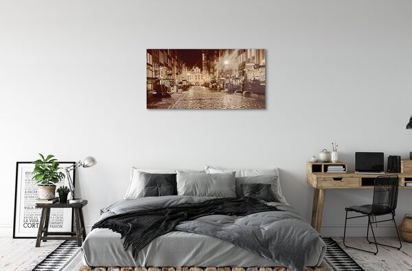 Sklenený obraz Gdańsk Staré Mesto Nočné 100x50 cm 2 Prívesky