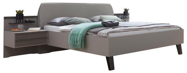 POSTEĽ S NOČNÝMI STOLÍKMI, 180/200 cm, hnedá, sivá Dieter Knoll - Postele