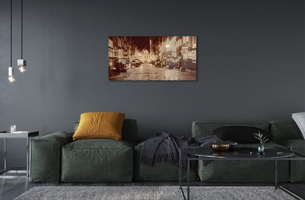Sklenený obraz Gdańsk Staré Mesto Nočné 100x50 cm 2 Prívesky