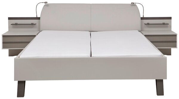 POSTEĽ S NOČNÝMI STOLÍKMI, 180/200 cm, hnedá, sivá Dieter Knoll - Postele