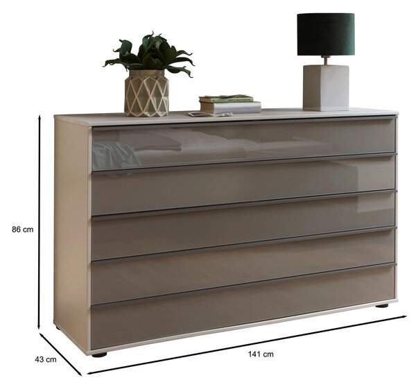 KOMODA, hnedá, sivá, 141/86/43 cm Dieter Knoll - Komody