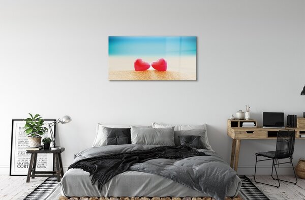 Obraz na skle sea srdce 100x50 cm 2 Prívesky