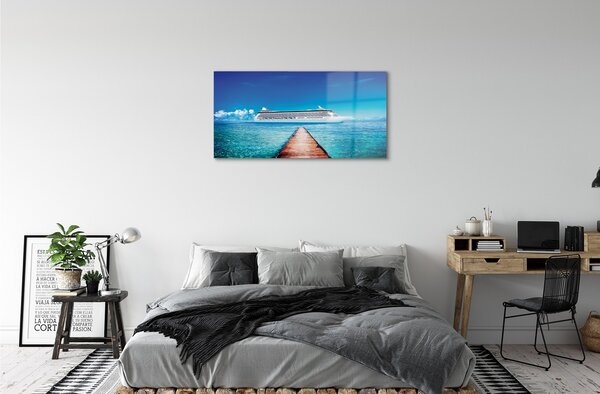 Obraz na skle Loď mora neba leto 100x50 cm 2 Prívesky