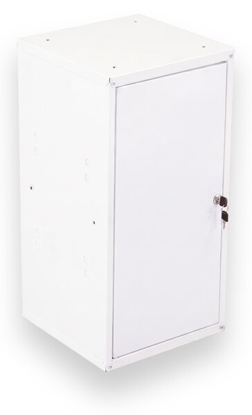 Šatníková skrinka s uzamykateľným boxom 700 x 350 x 350 mm, cylindrický zámok, sivé dvere