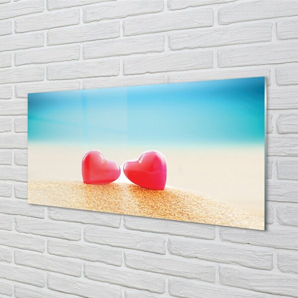 Obraz na skle sea srdce 100x50 cm 2 Prívesky
