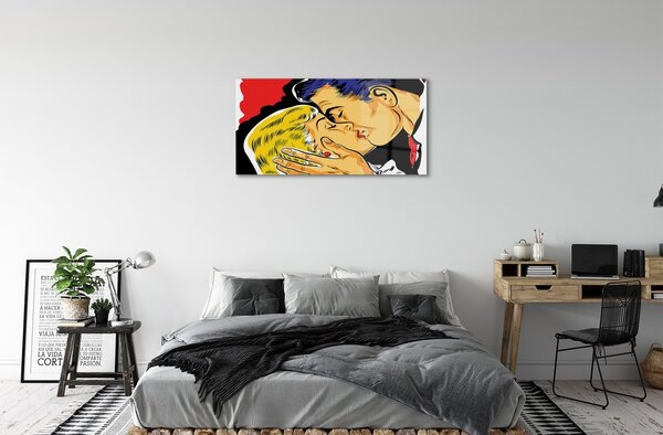 Obraz na skle ľudia pobozkať 100x50 cm 2 Prívesky